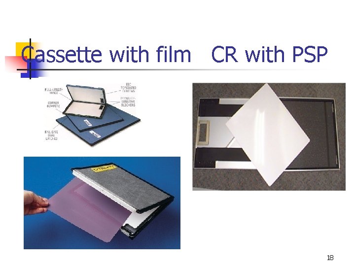 Cassette with film CR with PSP 18 