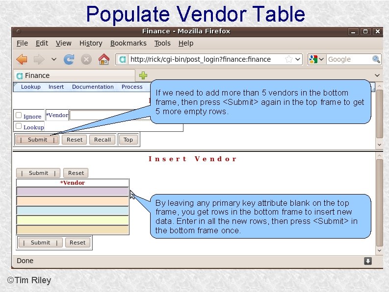 Populate Vendor Table If we need to add more than 5 vendors in the
