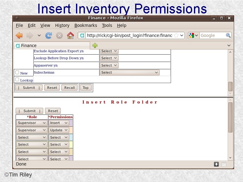 Insert Inventory Permissions ©Tim Riley 