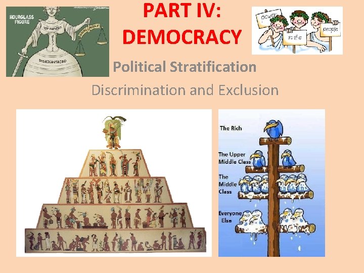 PART IV: DEMOCRACY Political Stratification Discrimination and Exclusion 