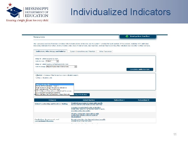 Individualized Indicators 11 