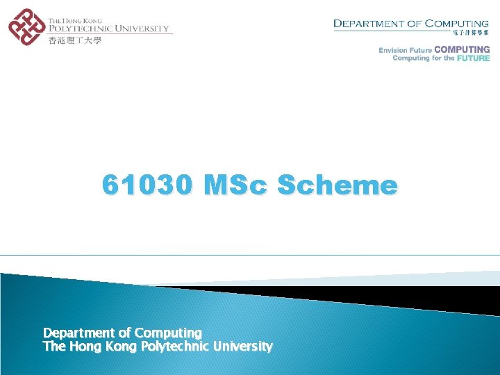 61030 MSc Scheme Department of Computing The Hong Kong Polytechnic University 