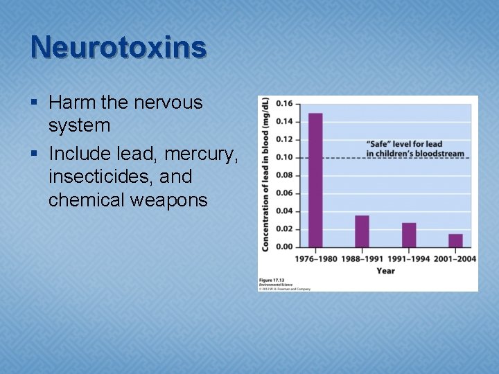Neurotoxins § Harm the nervous system § Include lead, mercury, insecticides, and chemical weapons