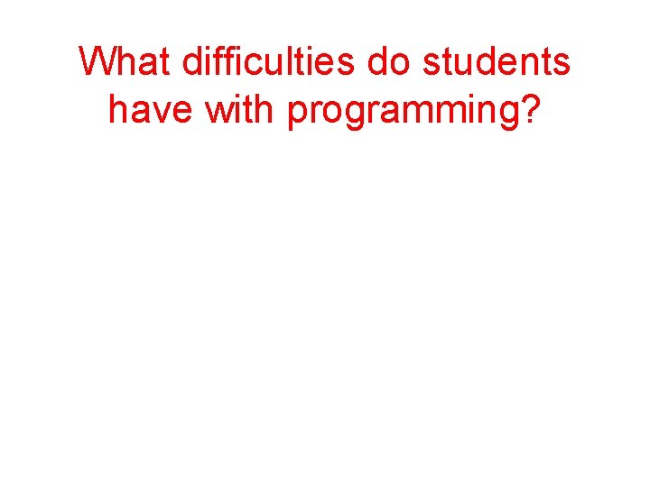 What difficulties do students have with programming? 