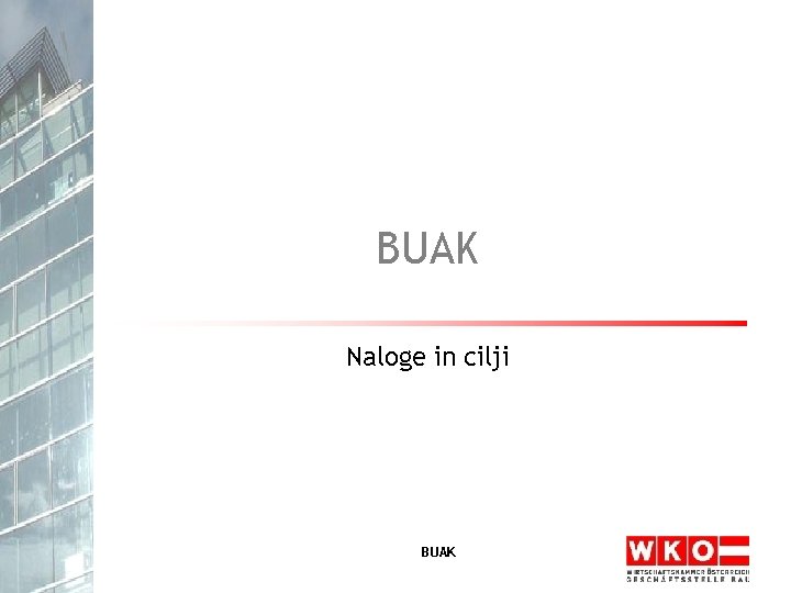 BUAK Naloge in cilji BUAK 