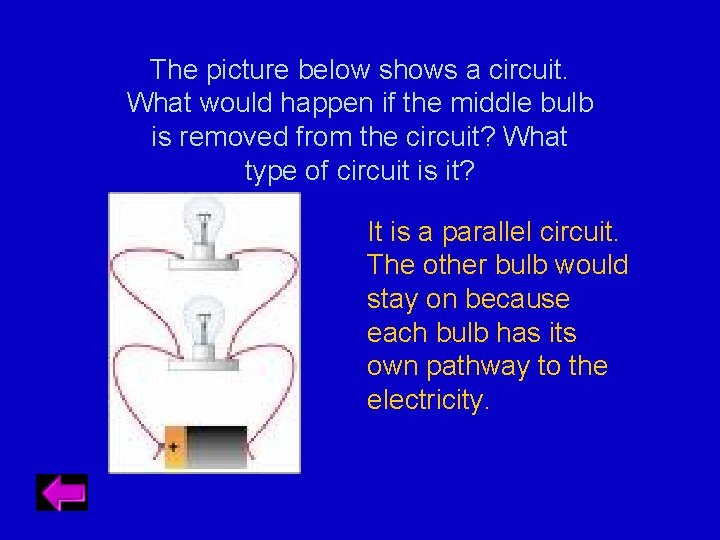 The picture below shows a circuit. What would happen if the middle bulb is