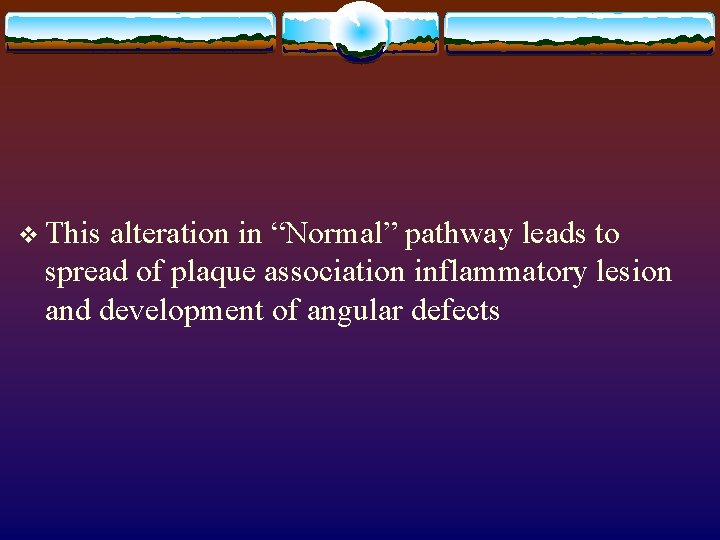 v This alteration in “Normal” pathway leads to spread of plaque association inflammatory lesion