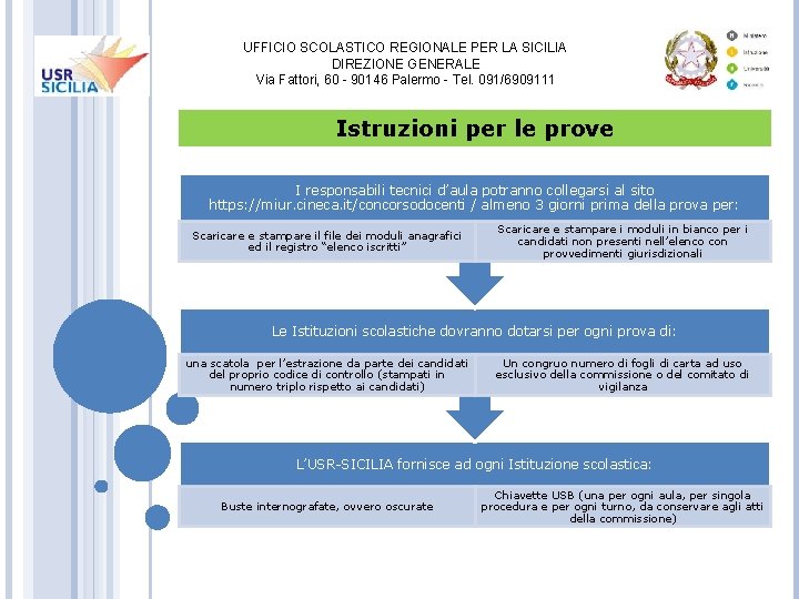 UFFICIO SCOLASTICO REGIONALE PER LA SICILIA DIREZIONE GENERALE Via Fattori, 60 - 90146 Palermo UFFICIO SCOLASTICO REGIONALE PER LA SICILIA DIREZIONE GENERALE Via Fattori, 60 - 90146 Palermo