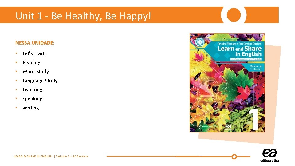 Unit 1 - Be Healthy, Be Happy! NESSA UNIDADE: • Let's Start • Reading Unit 1 - Be Healthy, Be Happy! NESSA UNIDADE: • Let's Start • Reading