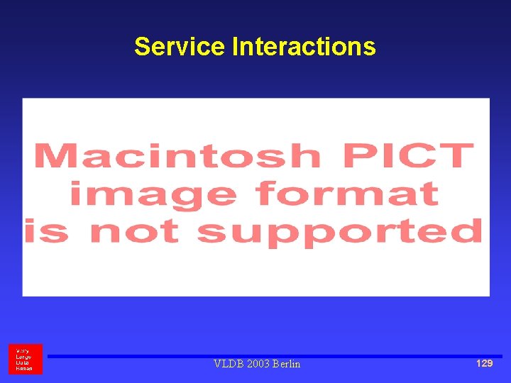 Service Interactions VLDB 2003 Berlin 129 