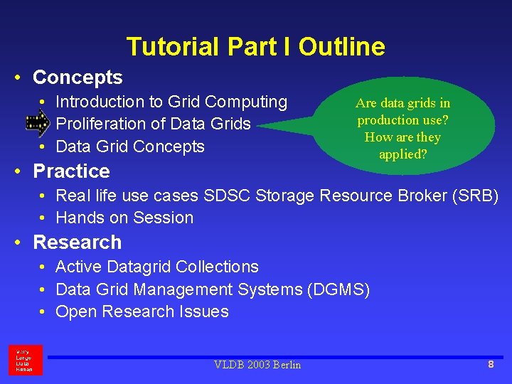 Tutorial Part I Outline • Concepts • Introduction to Grid Computing • Proliferation of