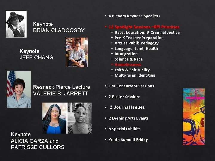  • 4 Plenary Keynote Speakers Keynote BRIAN CLADOOSBY Keynote JEFF CHANG Resneck Pierce
