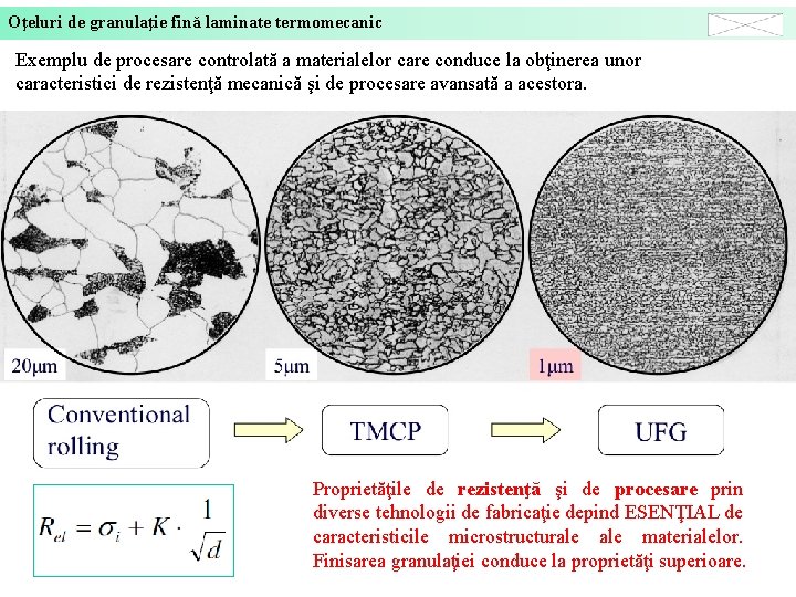 Oţeluri de granulaţie fină laminate termomecanic Exemplu de procesare controlată a materialelor care conduce