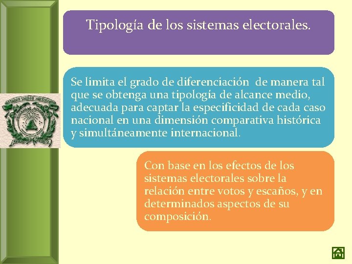 Tipología de los sistemas electorales. Se limita el grado de diferenciación de manera tal