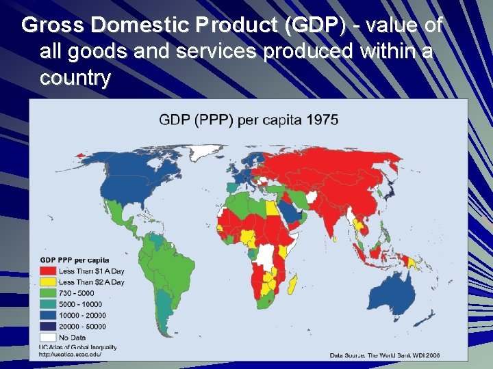 Gross Domestic Product (GDP) - value of all goods and services produced within a