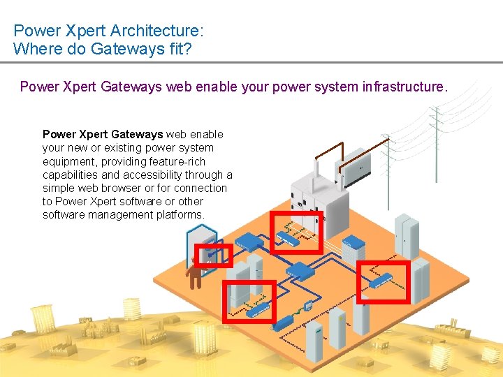 Power Xpert Architecture: Where do Gateways fit? Power Xpert Gateways web enable your power
