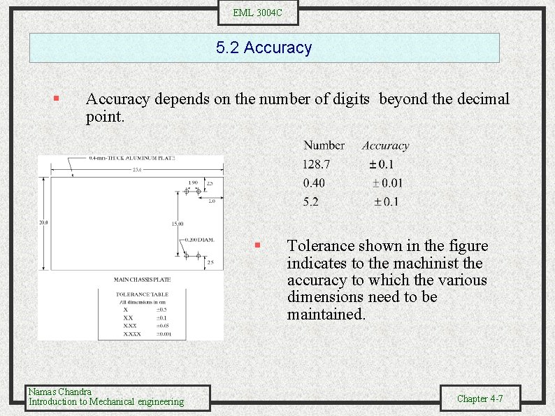 EML 3004 C 5. 2 Accuracy § Accuracy depends on the number of digits