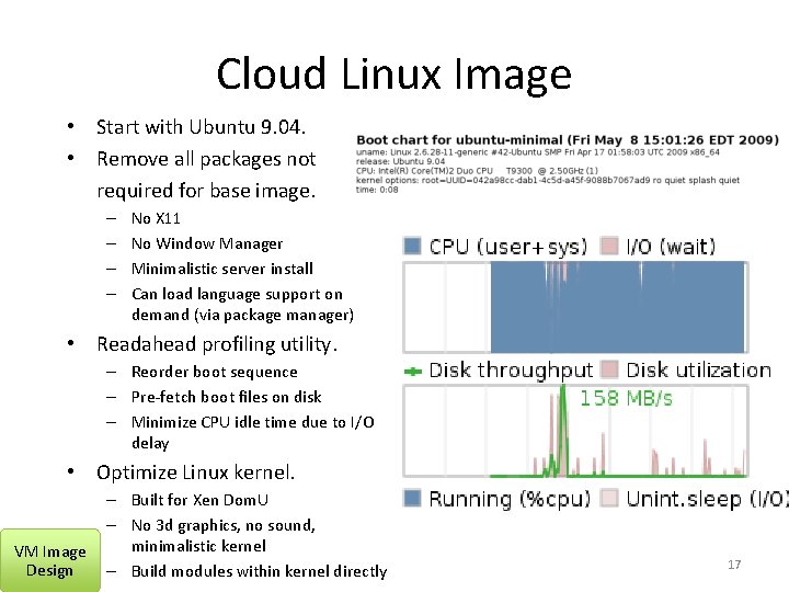 Cloud Linux Image • Start with Ubuntu 9. 04. • Remove all packages not