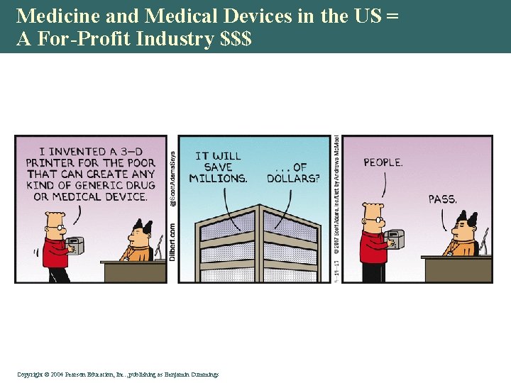 Medicine and Medical Devices in the US = A For-Profit Industry $$$ Copyright©© 2004