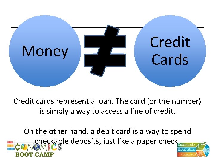 Money Credit Cards Credit cards represent a loan. The card (or the number) is