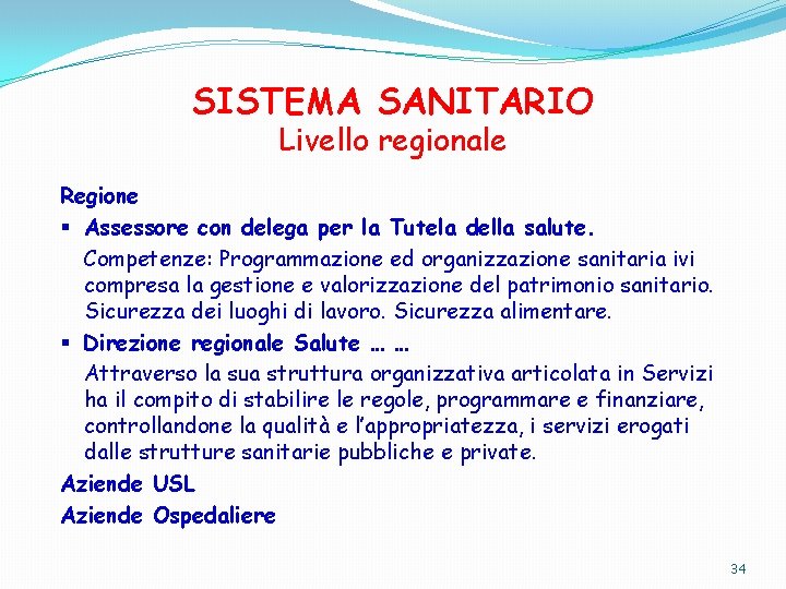 MODULO DI LEGISLAZIONE E ORGANIZZAZIONE SANITARIA Obiettivi Fornire