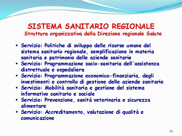 MODULO DI LEGISLAZIONE E ORGANIZZAZIONE SANITARIA Obiettivi Fornire