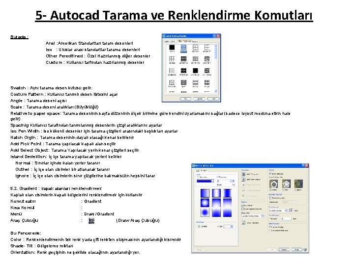 5 - Autocad Tarama ve Renklendirme Komutları Burada : Ansi : Amerikan Standartları taram