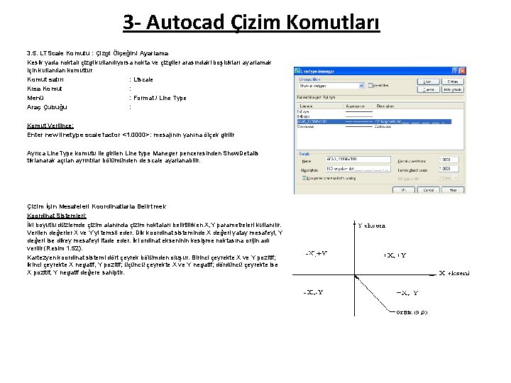 3 - Autocad Çizim Komutları 3. 5. LTScale Komutu : Çizgi Ölçeğini Ayarlama Kesik