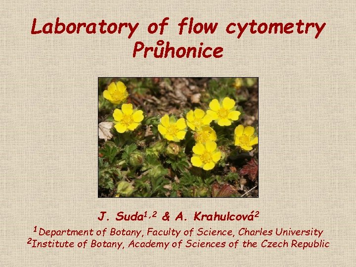 Laboratory of flow cytometry Průhonice 1 Department J. Suda 1, 2 & A. Krahulcová