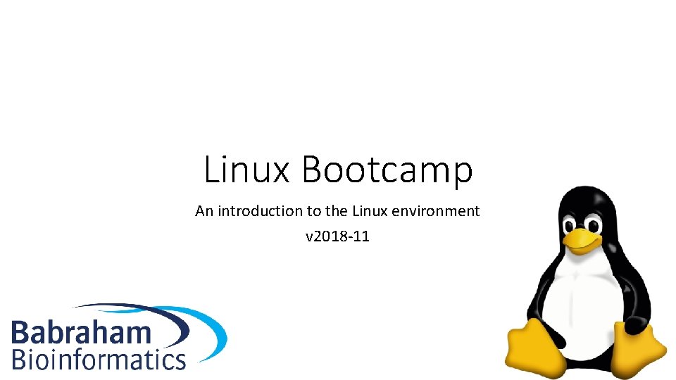 Linux Bootcamp An introduction to the Linux environment v 2018 -11 