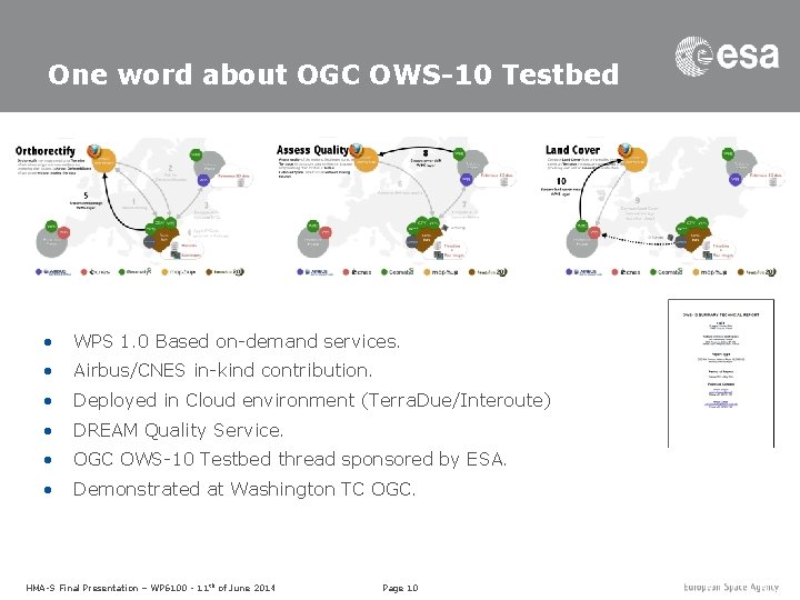One word about OGC OWS-10 Testbed • WPS 1. 0 Based on-demand services. •