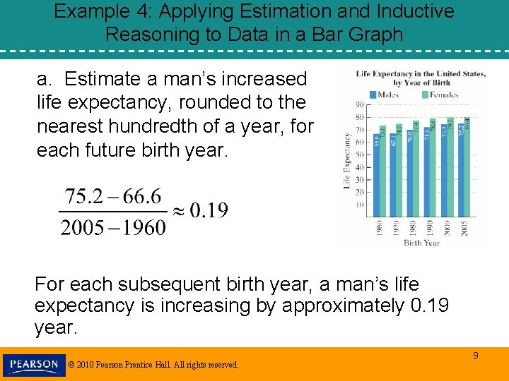 Example 4: Applying Estimation and Inductive Reasoning to Data in a Bar Graph a. Example 4: Applying Estimation and Inductive Reasoning to Data in a Bar Graph a.