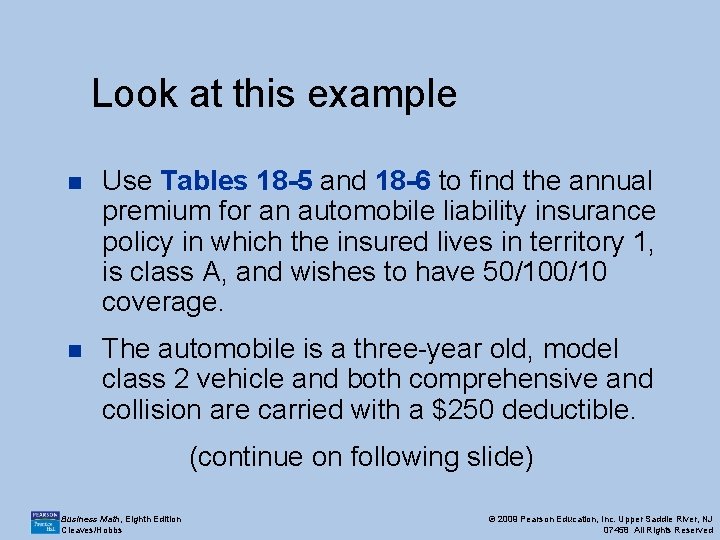 Look at this example n Use Tables 18 -5 and 18 -6 to find