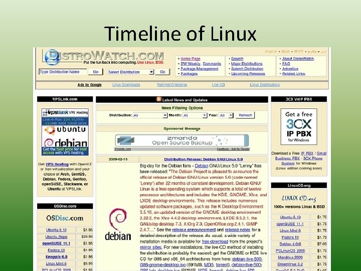 Timeline of Linux 