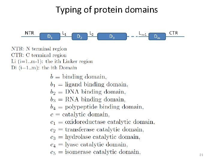 Typing of protein domains 21 