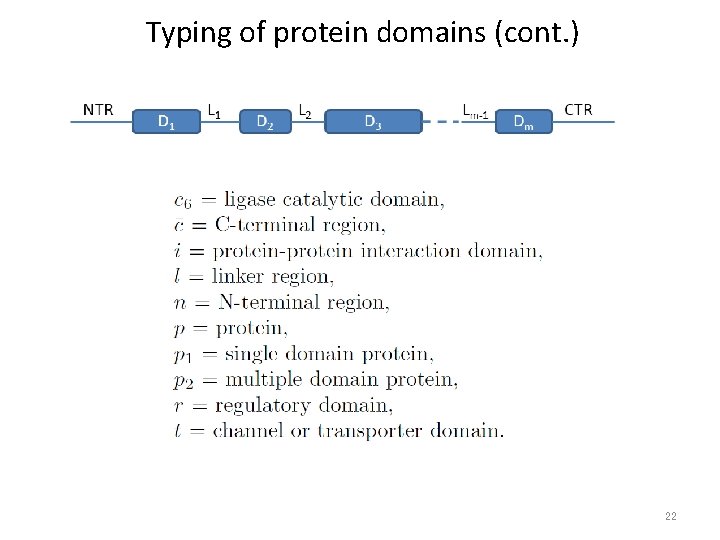 Typing of protein domains (cont. ) 22 