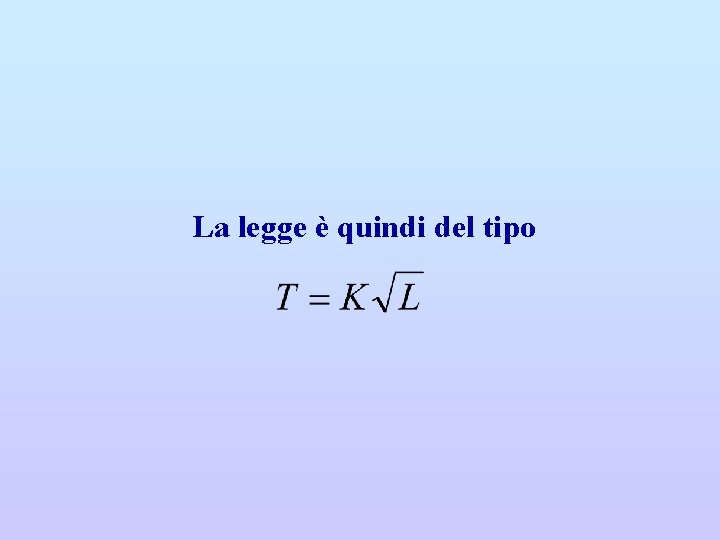 La legge è quindi del tipo 