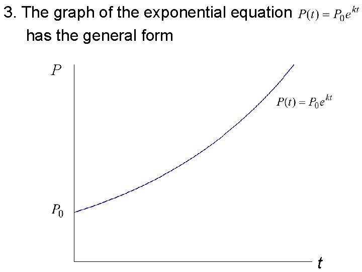 3. The graph of the exponential equation has the general form P t 