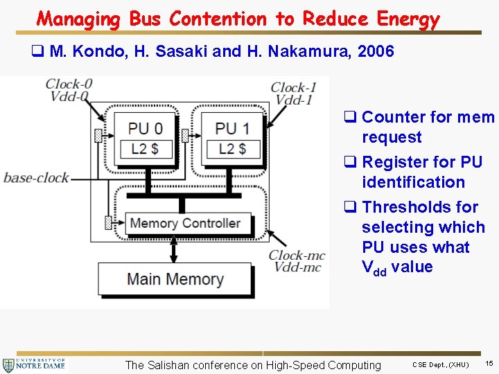 Managing Bus Contention to Reduce Energy q M. Kondo, H. Sasaki and H. Nakamura,