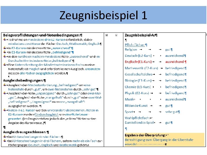 Zeugnisbeispiel 1 