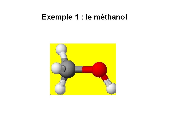 Exemple 1 : le méthanol 