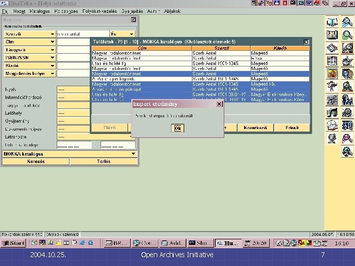 2004. 10. 25. Open Archives Initiative 7 