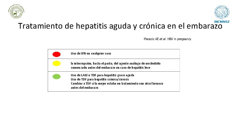 Tratamiento de hepatitis aguda y crónica en el embarazo Uso de IFN en cualquier