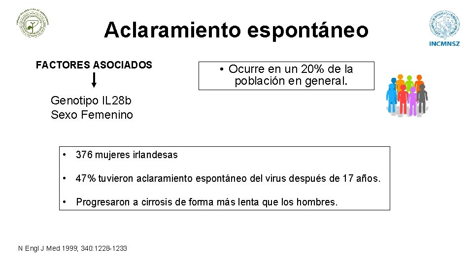 Aclaramiento espontáneo FACTORES ASOCIADOS • Ocurre en un 20% de la población en general.