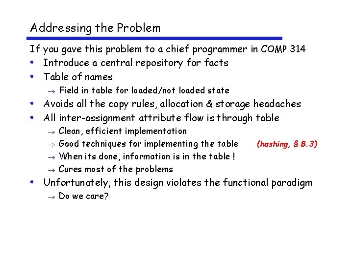 Addressing the Problem If you gave this problem to a chief programmer in C