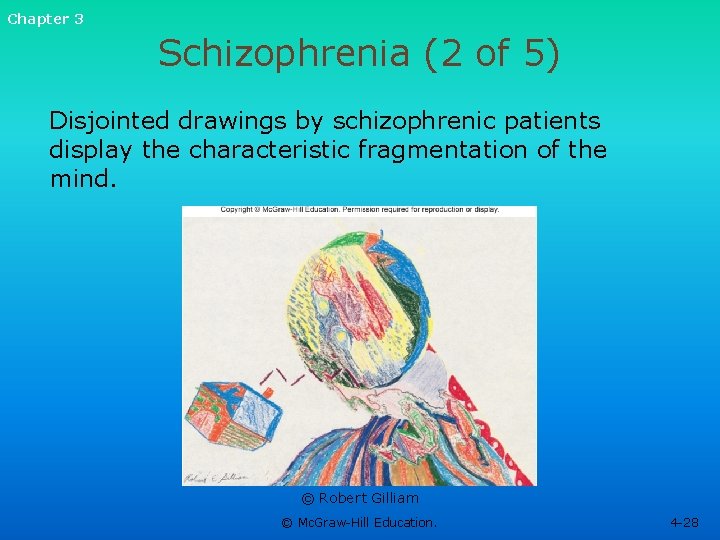 Chapter 3 Schizophrenia (2 of 5) Disjointed drawings by schizophrenic patients display the characteristic