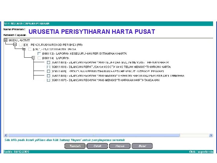 URUSETIA PERISYTIHARAN HARTA PUSAT 