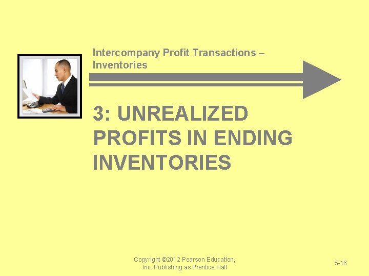 Intercompany Profit Transactions – Inventories 3: UNREALIZED PROFITS IN ENDING INVENTORIES Copyright © 2012