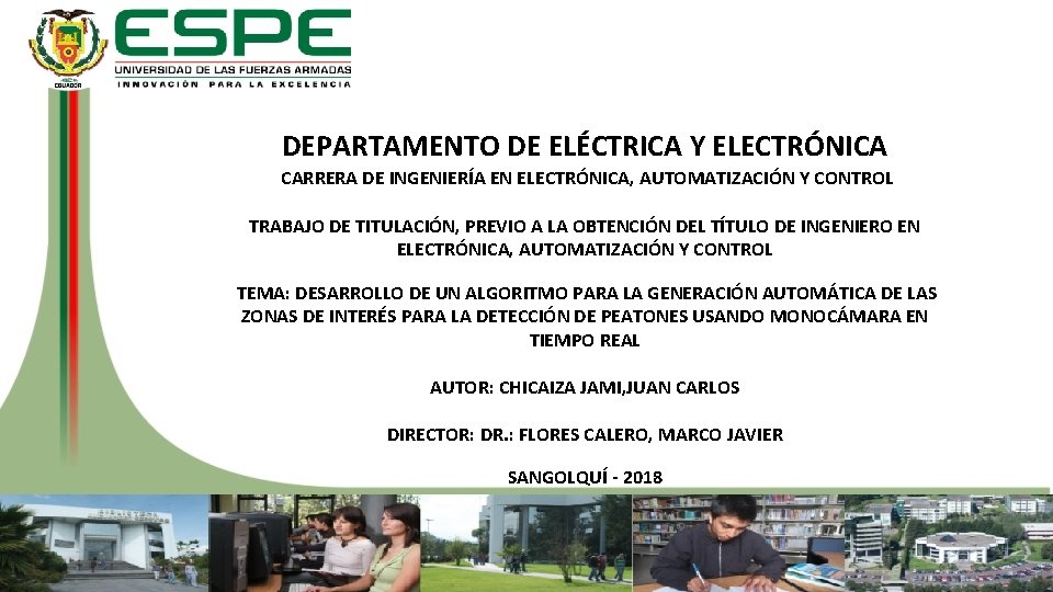 DEPARTAMENTO DE ELÉCTRICA Y ELECTRÓNICA CARRERA DE INGENIERÍA EN ELECTRÓNICA, AUTOMATIZACIÓN Y CONTROL TRABAJO