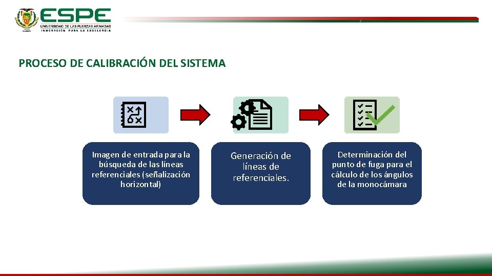 PROCESO DE CALIBRACIÓN DEL SISTEMA Imagen de entrada para la búsqueda de las líneas